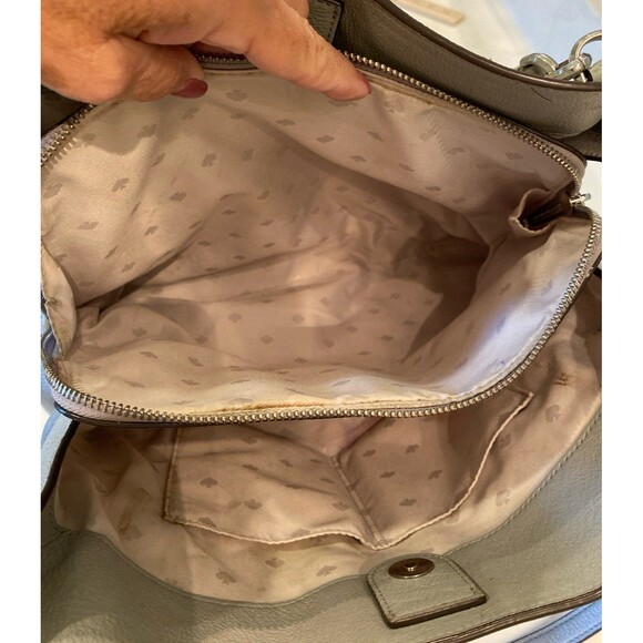 Kate Spade Bag Large Triple Compartment Gray Shoulder Purse Tote - Picture 5 of 12